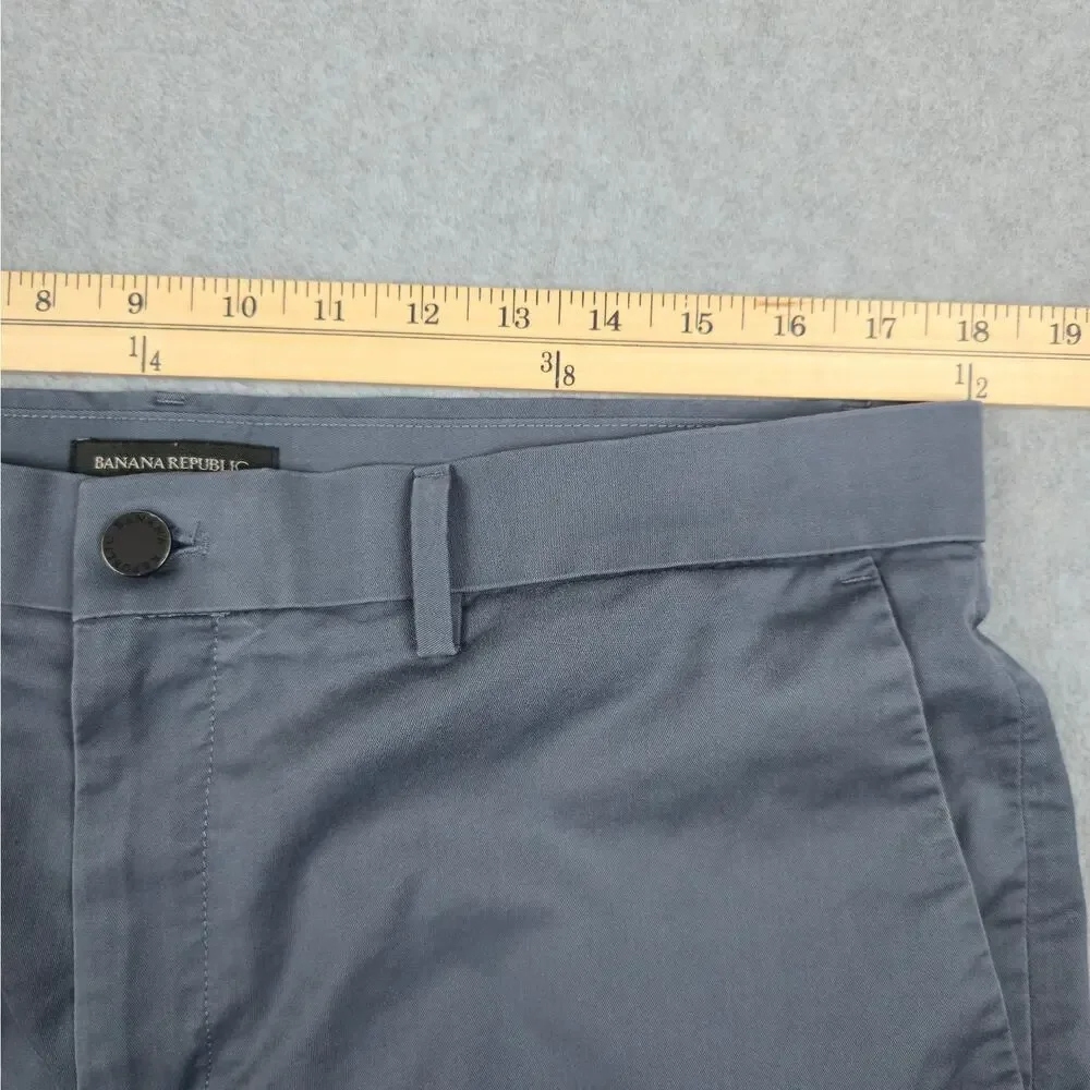 Banana Republic Mens 35x32 Gray Slim Fit Flat Front Chino Pants